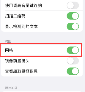 贵定苹果手机维修网点分享iPhone如何开启九宫格构图功能 