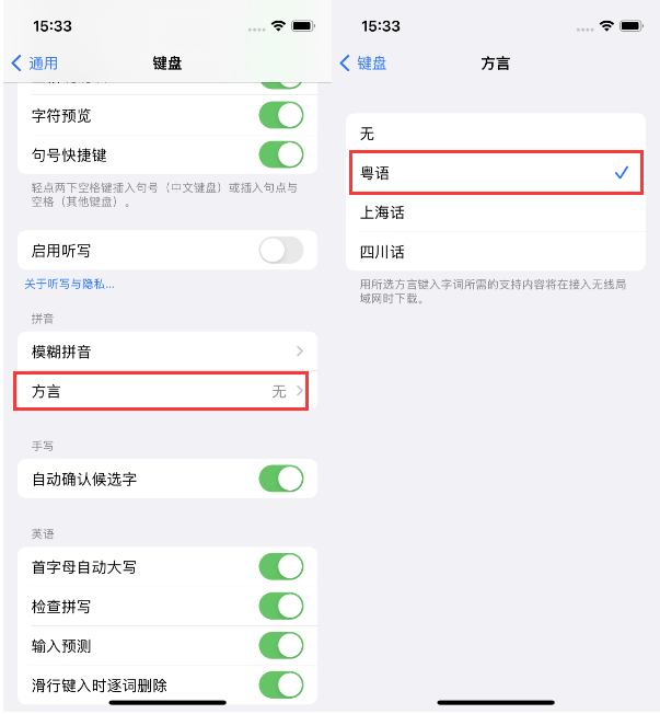 贵定苹果14服务点分享iPhone 14plus设置键盘粤语方言的方法 